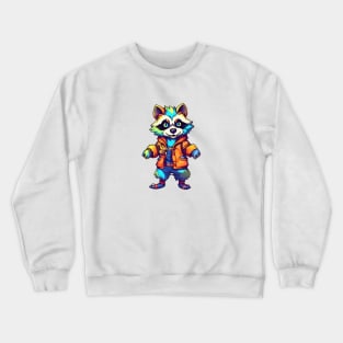 raccoon colorful Crewneck Sweatshirt